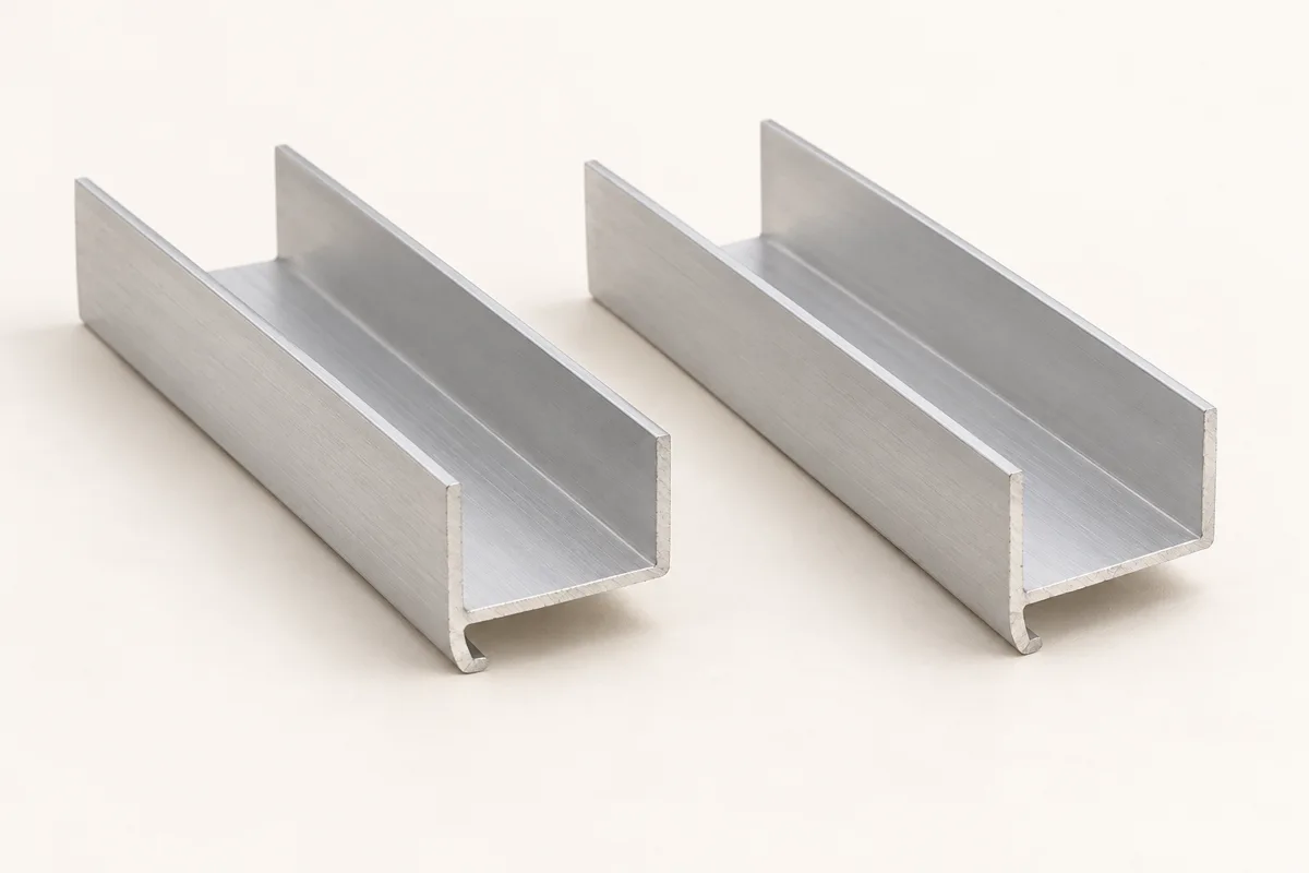 Alu-U-Abschlussprofil für Stegplatten mit Tropfnase
